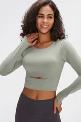 Long Sleeve Cropped Top With Sports Strap - Shah S. Sahota