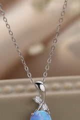 Opal Oval Pendant Chain Necklace - Shah S. Sahota