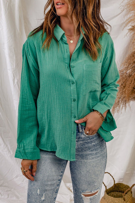 Textured Button Down Shirt with Pocket - Shah S. Sahota