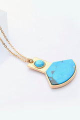 18K Gold Plated Turquoise Pendant Necklace - Shah S. Sahota