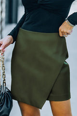 Asymmetrical PU Leather Mini Skirt - Shah S. Sahota