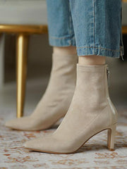 Pointed-Toe Split-Joint Zipper Boots Sock Boots