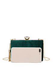 Satin Evening Bag for Women Tassel Decor
