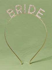 Rhinestone Letter Decor Bridal Hair Hoop Party Tiaras