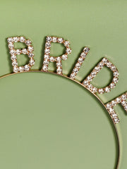 Rhinestone Letter Decor Bridal Hair Hoop Party Tiaras