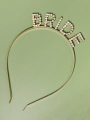 Rhinestone Letter Decor Bridal Hair Hoop Party Tiaras