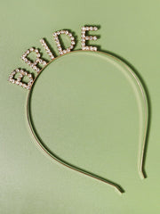 Rhinestone Letter Decor Bridal Hair Hoop Party Tiaras