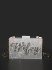 Luxury Glamorous, Elegant, Exquisite, Quiet Luxury Letter Graphic Chain Square Bag Square Bag For Lady, Woman, For Party Girl, Bride Perfect for Party, Wedding, Prom, Dinner/Banquet, Dinner/Banquet, Best Gift For Women Mom Teacher Friend Bridesmaid