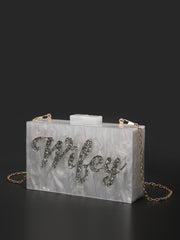 Luxury Glamorous, Elegant, Exquisite, Quiet Luxury Letter Graphic Chain Square Bag Square Bag For Lady, Woman, For Party Girl, Bride Perfect for Party, Wedding, Prom, Dinner/Banquet, Dinner/Banquet, Best Gift For Women Mom Teacher Friend Bridesmaid
