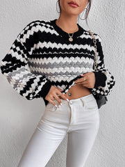 Color Block Drop Shoulder Sweater