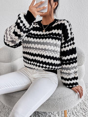 Color Block Drop Shoulder Sweater