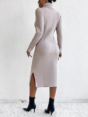 Turtleneck Split Hem Sweater Dress