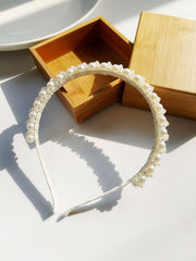 Faux Pearl Decor Headband Elegant Tiaras