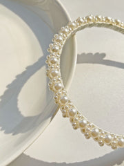 Faux Pearl Decor Headband Elegant Tiaras