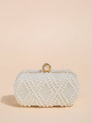 Mini Double-sided Pearl Beaded Clutch