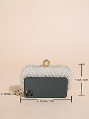 Mini Double-sided Pearl Beaded Clutch