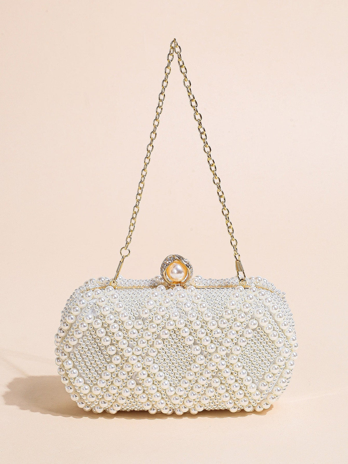 Mini Double-sided Pearl Beaded Clutch