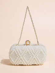 Mini Double-sided Pearl Beaded Clutch
