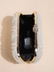 Mini Double-sided Pearl Beaded Clutch
