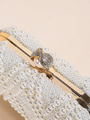 Mini Double-sided Pearl Beaded Clutch