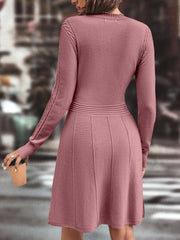 Cable Knit Seam Detail Sweater Dress