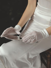 Solid Satin Bridal Gloves
