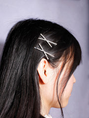 2pcs Simple & Fashionable All-Match Cross Clip For Bangs And Hair Edge Royal