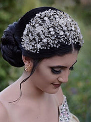 Rhinestone Decor Bridal Headwear & Drop Earrings Royal Tiaras