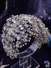 Rhinestone Decor Bridal Headwear & Drop Earrings Royal Tiaras