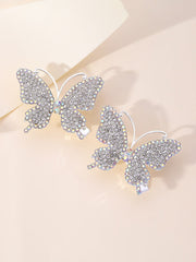 2pcs Rhinestone Butterfly Decor Alligator Hair Clip Royal