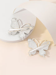 2pcs Rhinestone Butterfly Decor Alligator Hair Clip Royal