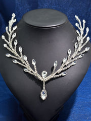 1pc Women's Silver Glass Rhinestone Bridal Headpiece Handmade Pendant Head Chain Hairband For Engagement, Wedding, Birthday, Party, Banquet Elegant Royal Tiaras