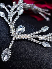 1pc Women's Silver Glass Rhinestone Bridal Headpiece Handmade Pendant Head Chain Hairband For Engagement, Wedding, Birthday, Party, Banquet Elegant Royal Tiaras