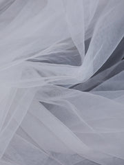 1pc Women Solid Layered Romantic Style Bridal Veil With Hair Comb