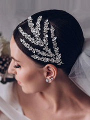 1pc Women Rhinestone Decor Luxury Bride Hair Band For Wedding Party Royal Tiaras