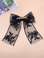 1pc Women's Lace Bow Decorative Hair Clip, Simple & Elegant Ladies' Hair Accessory, Suitable For Daily Wear And As A Gift For Graduation Season