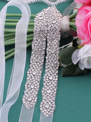 1pc New Luxury Rhinestone Bridal Sash, Exquisite Sparkly Waistband Wedding Dress Accessory