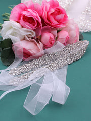 1pc New Luxury Rhinestone Bridal Sash, Exquisite Sparkly Waistband Wedding Dress Accessory