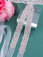 1pc New Luxury Rhinestone Bridal Sash, Exquisite Sparkly Waistband Wedding Dress Accessory