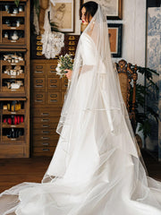 1pc Women White Romantic Bridal Veil For Wedding