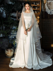 1pc Women White Romantic Bridal Veil For Wedding