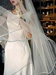 1pc Women White Romantic Bridal Veil For Wedding