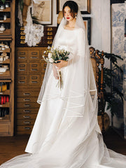 1pc Women White Romantic Bridal Veil For Wedding