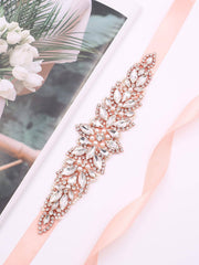 1pc Women Faux Pearl & Rhinestone Decor Glamorous Bridal Belt For Wedding Party
