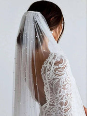 3m Long Single-Layer Nail Pearl Hair Comb With Large Tail Bridal Veil Hair Comb Wedding Bachelor Party Head Accessories