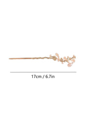 Flower & Faux Pearl Decor Hair Pin Elegant