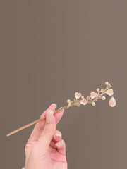 Flower & Faux Pearl Decor Hair Pin Elegant