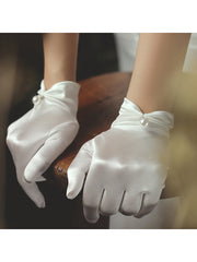 Faux Pearl Decor Bridal Gloves