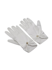 Faux Pearl Decor Bridal Gloves