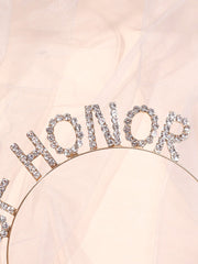 Rhinestone & Iron Alloy Birthday Party Photo Prop Headband For Women, Letter Crown Design Elegant Tiaras